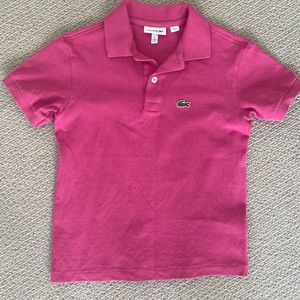 Boys magenta Lacoste polo shirt, size 8